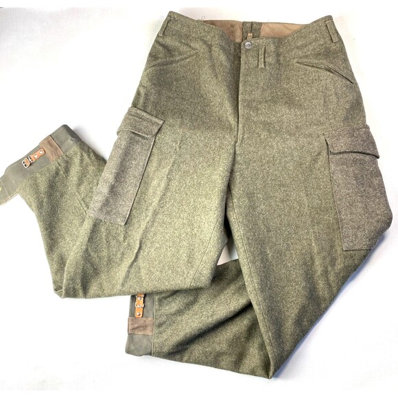 Vintage Military Swiss Army WOOL CARGO PANTS! Heavy Thick Tactical Sz 32x30